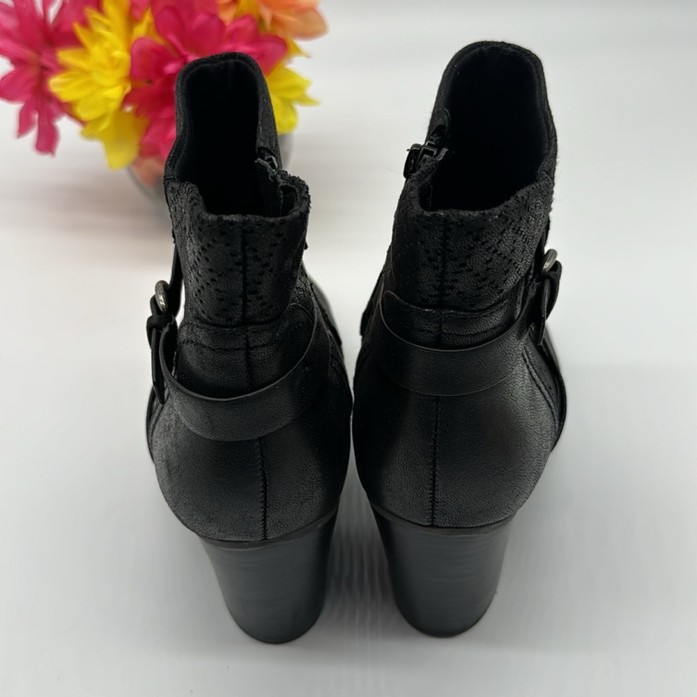 Baretraps Launa Black Leather Ankle Booties Size 10 BAB5772 - Picture 3 of 7